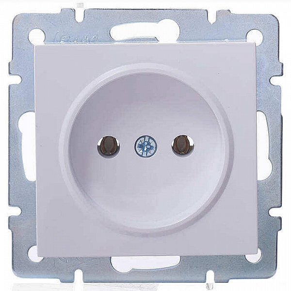 Розетка Lezard Vesna 742-0288-121B 1 место без заземления ПБТ белая