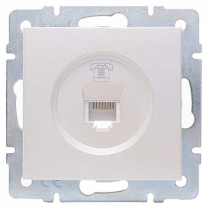 Розетка телефонная Lezard Vesna 742-3088-137 евро жемчужно-белый перламутр