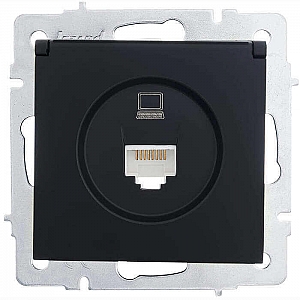 Розетка компьютерная Lezard Vesna 742-4288-139 чёрный бархат