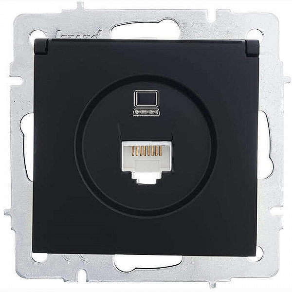 Розетка компьютерная Lezard Vesna 742-4288-139 чёрный бархат