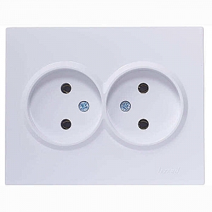 Розетка Lezard Vesna 742-0200-128B 2 места без заземления ПБТ белая