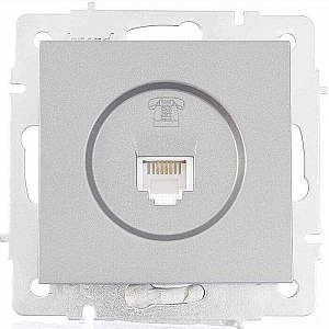 Розетка телефонная Lezard Vesna 742-3588-137 евро платина