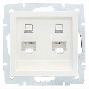Розетка компьютерная Lezard Vesna 742-3088-141 2 места жемчужно-белый перламутр