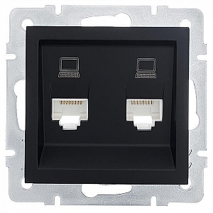 Розетка компьютерная Lezard Vesna 742-4288-141 2 места чёрный бархат