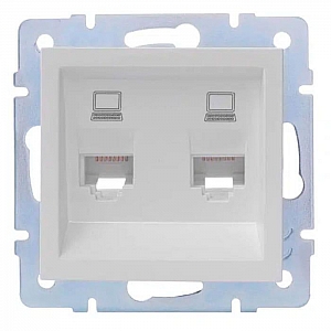 Розетка компьютерная Lezard Vesna 742-0288-141 двойная белая