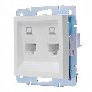 Розетка компьютерная Lezard Vesna 742-0288-141 двойная белая. Изображение - 1