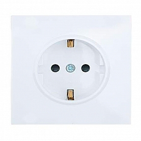 Розетка Lezard Zima 704-0288-124BQC 1 место безвинтовой с защитой от детей ПБТ белая