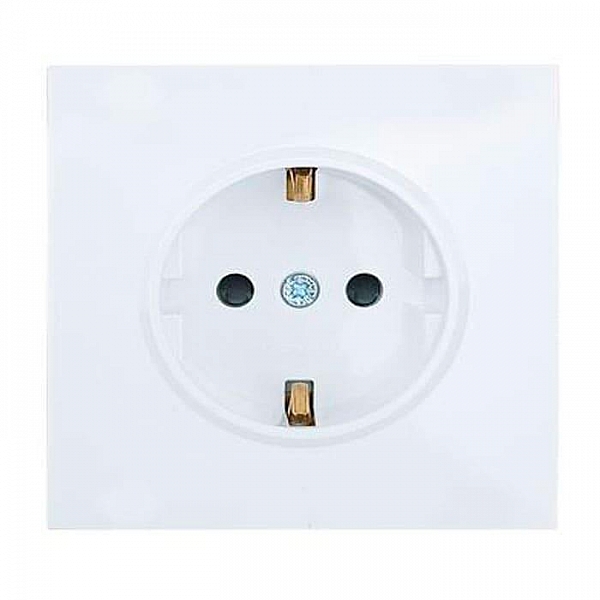 Розетка Lezard Zima 704-0288-124BQC 1 место безвинтовой с защитой от детей ПБТ белая