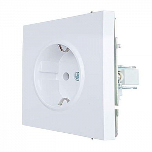 Розетка Lezard Zima 704-0288-124BQC 1 место безвинтовой с защитой от детей ПБТ белая. Изображение - 1