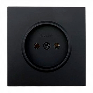 Розетка Lezard Zima 704-4288-121BQC 1 место безвинтовой без заземления ПБТ  черный бархат