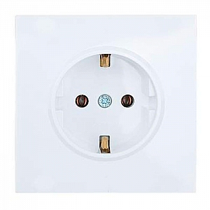 Розетка Lezard Zima 704-0288-122BQC 1 место безвинтовой с заземлением ПБТ белая