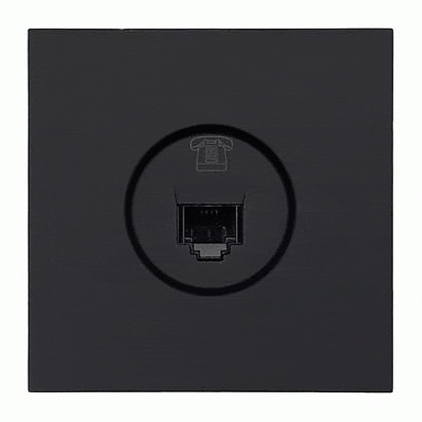 Розетка телефонная Lezard Zima 704-4288-137 евро черный бархат