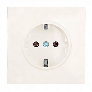 Розетка Lezard Zima 704-9088-122BQC 1 место безвинтовой с заземлением ПБТ слоновая кость