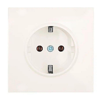 Розетка Lezard Zima 704-9088-122BQC 1 место безвинтовой с заземлением ПБТ слоновая кость