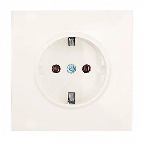 Розетка Lezard Zima 704-9088-122BQC 1 место безвинтовой с заземлением ПБТ слоновая кость