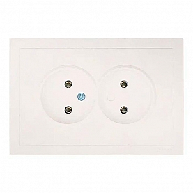 Розетка Lezard Zima 704-9000-128BQC 2 места безвинтовой без заземления ПБТ слоновая кость