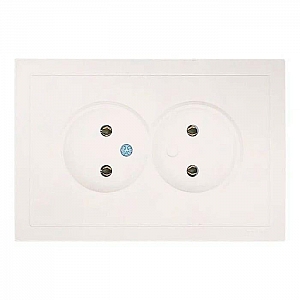 Розетка Lezard Zima 704-9000-128BQC 2 места безвинтовой без заземления ПБТ слоновая кость