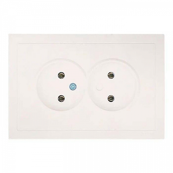 Розетка Lezard Zima 704-9000-128BQC 2 места безвинтовой без заземления ПБТ слоновая кость