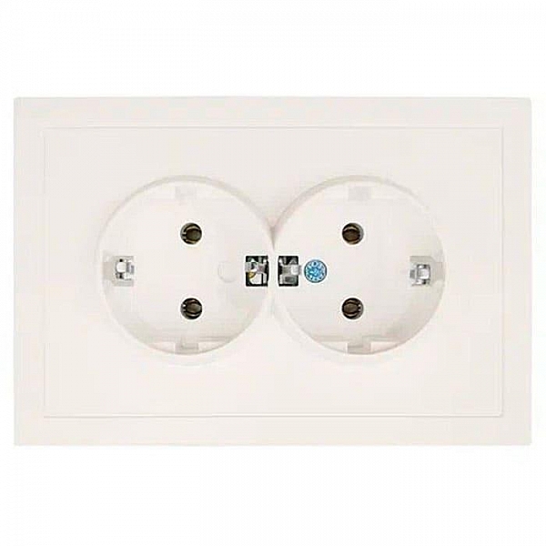 Розетка Lezard Zima 704-9000-127BQC 2 места безвинтовой c заземлением ПБТ слоновая кость