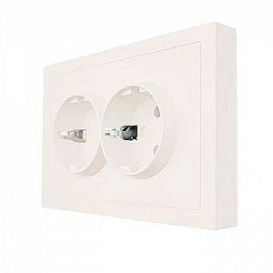 Розетка Lezard Zima 704-9000-127BQC 2 места безвинтовой c заземлением ПБТ слоновая кость. Изображение - 1