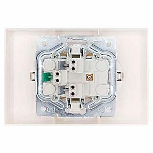 Розетка Lezard Zima 704-9000-127BQC 2 места безвинтовой c заземлением ПБТ слоновая кость. Изображение - 2