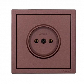 Розетка Lezard Zima 704-7388-121BQC 1 место безвинтовой без заземления ПБТ шоколад