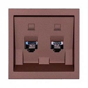 Розетка компьютерная Lezard Zima 704-7388-141 2 места шоколад