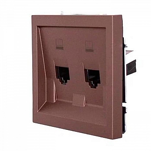 Розетка компьютерная Lezard Zima 704-7388-141 2 места шоколад. Изображение - 1