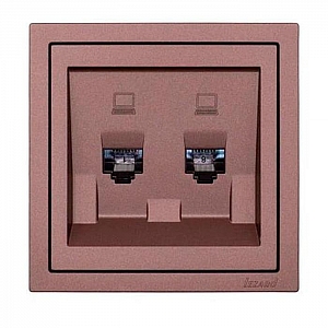 Розетка компьютерная Lezard Zima 704-7388-141 2 места шоколад. Изображение - 2