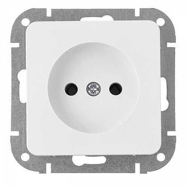 Розетка Bylectrica Astrum РС16-1501 1 место без заземления без шторок белый