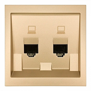 Розетка компьютерная Lezard Zima 704-3688-141 2 места золото