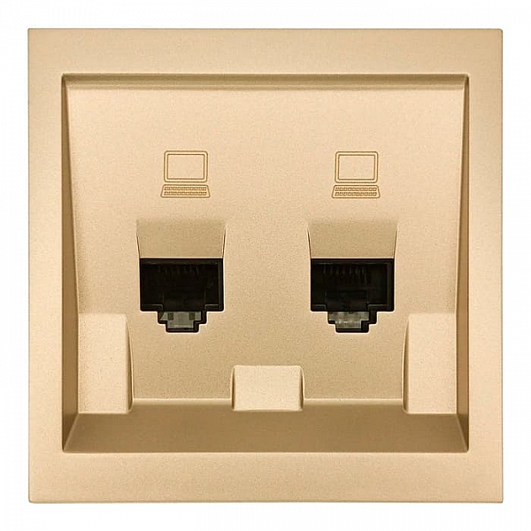 Розетка компьютерная Lezard Zima 704-3688-141 2 места золото