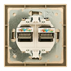 Розетка компьютерная Lezard Zima 704-3688-141 2 места золото. Изображение - 3