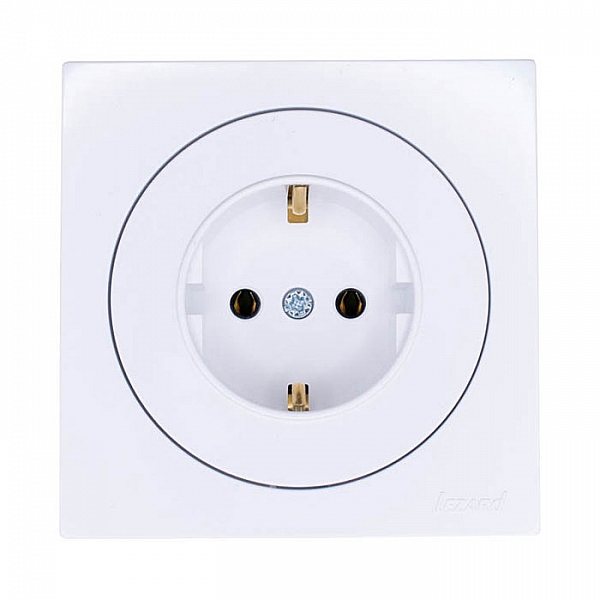 Розетка Lezard Osen 743-0288-122B 1 место с заземлением ПБТ белая