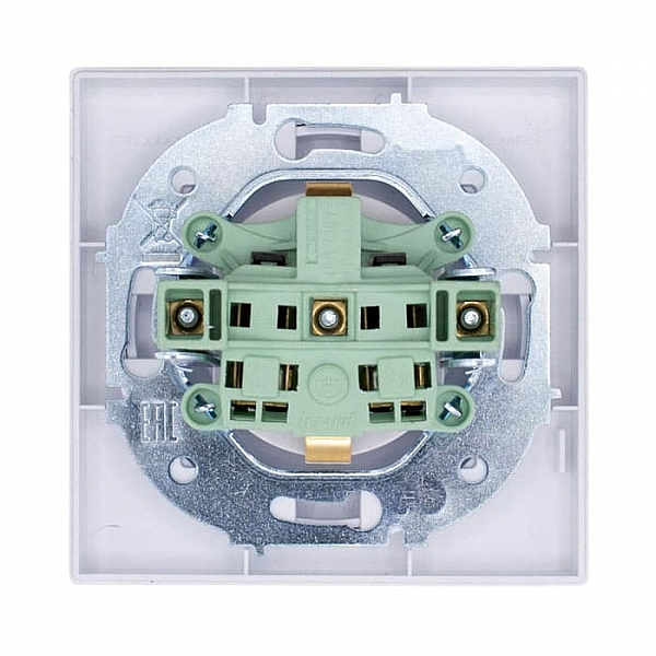 Розетка Lezard Osen 743-0288-122B 1 место с заземлением ПБТ белая