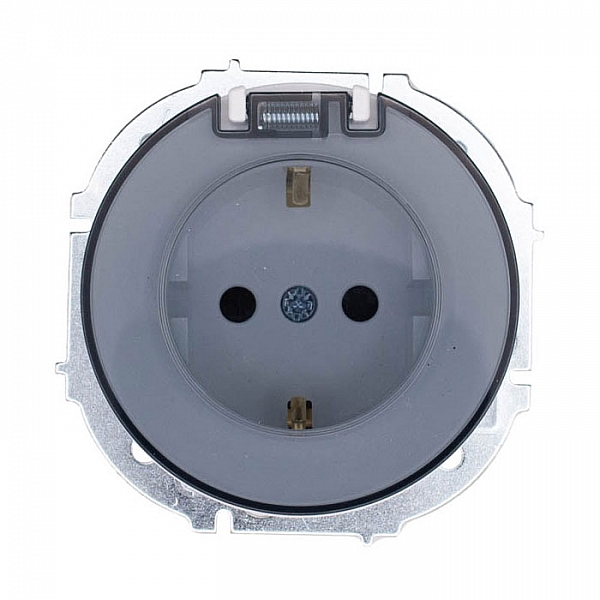 Розетка Lezard Osen 743-0288-123BIPCH 1 место с заземлением с крышкой ПБТ белая