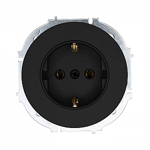 Розетка Lezard Osen 743-4288-122B 1 место с заземлением ПБТ черный бархат