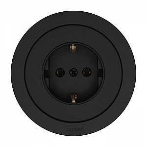 Розетка Lezard Osen 743-4288-122B 1 место с заземлением ПБТ черный бархат. Изображение - 1