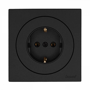 Розетка Lezard Osen 743-4288-122B 1 место с заземлением ПБТ черный бархат. Изображение - 2