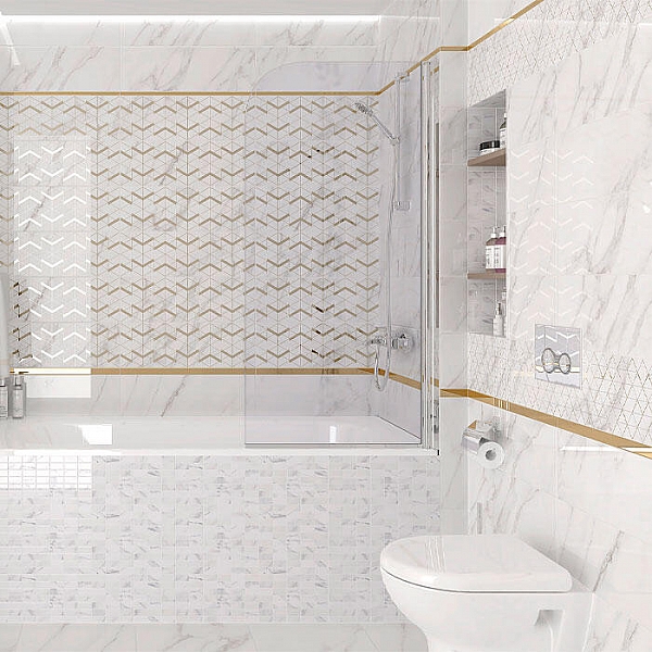 Декор Laparet Camelot Tact OSB15460125 200*600 мм белый