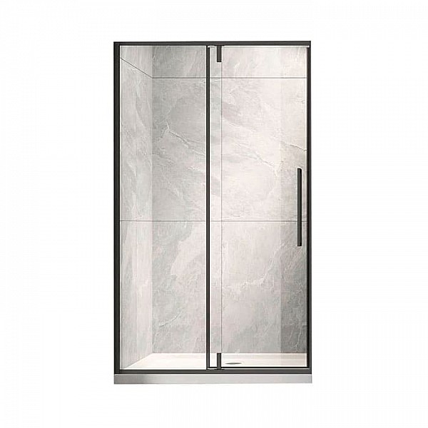 Душевая дверь Veconi Vianno 120 см распашная, стекло прозрачное, профиль черный матовый VN34B-120-01-C7