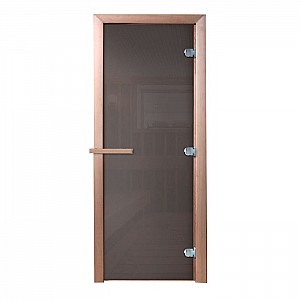 Дверь для сауны DoorWood Сумерки 190*70 графит коробка листва