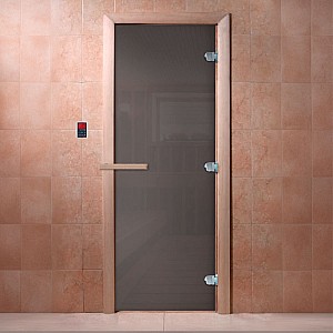 Дверь для сауны DoorWood Сумерки 190*70 графит коробка листва. Изображение - 1