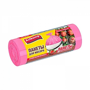 Пакеты для мусора 30 л Avikomp Клубника в шоколаде 88782 ПНД ароматизированные 20 шт серо-розовые