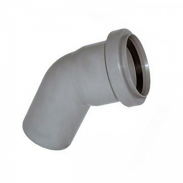 Отвод полипропиленовый для внутренней канализации Ostendorf 45 градусов 50 мм серый