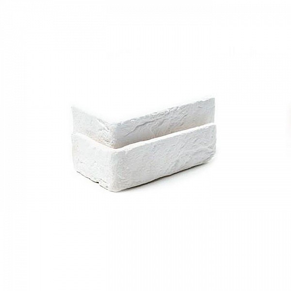 Декоративный гипсовый камень Stone Mill Кирпич Шамотный 0300-У белый угловой