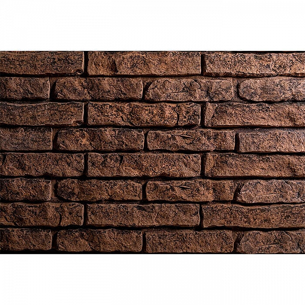 Декоративный камень РуБелЭко Кирпич вулканический КВ-005 коричневый с травлением