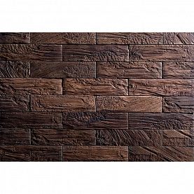Декоративный камень РуБелЭко Кирпич древесный КД-004 коричневый с коричневым травлением