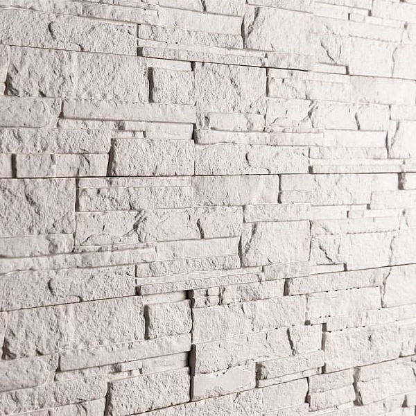 Декоративный гипсовый камень Stone Mill Сланец Аркана 2600 белый