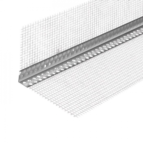 Уголок алюминиевый Profigips с сеткой 0.25 мм 25*25 мм 70*70*3000 мм